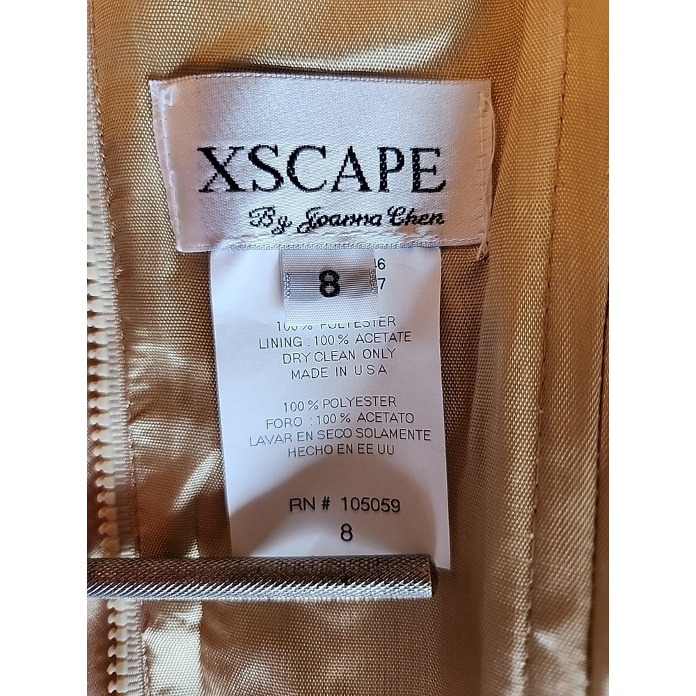 VTG Xscape Womens Halter Top Sz 8 Y2K Satin Coquette Going Out Champagne Gold - Picture 7 of 10